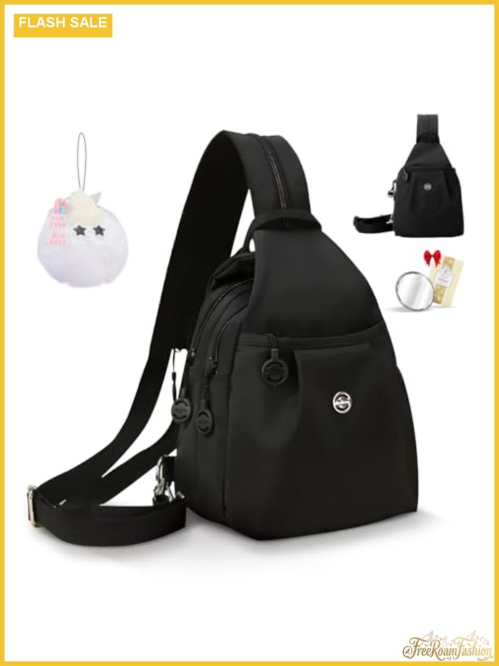 Waterproof 2-Way Mini Backpack Multi-Compartment Oxford Convertible Anti-Theft